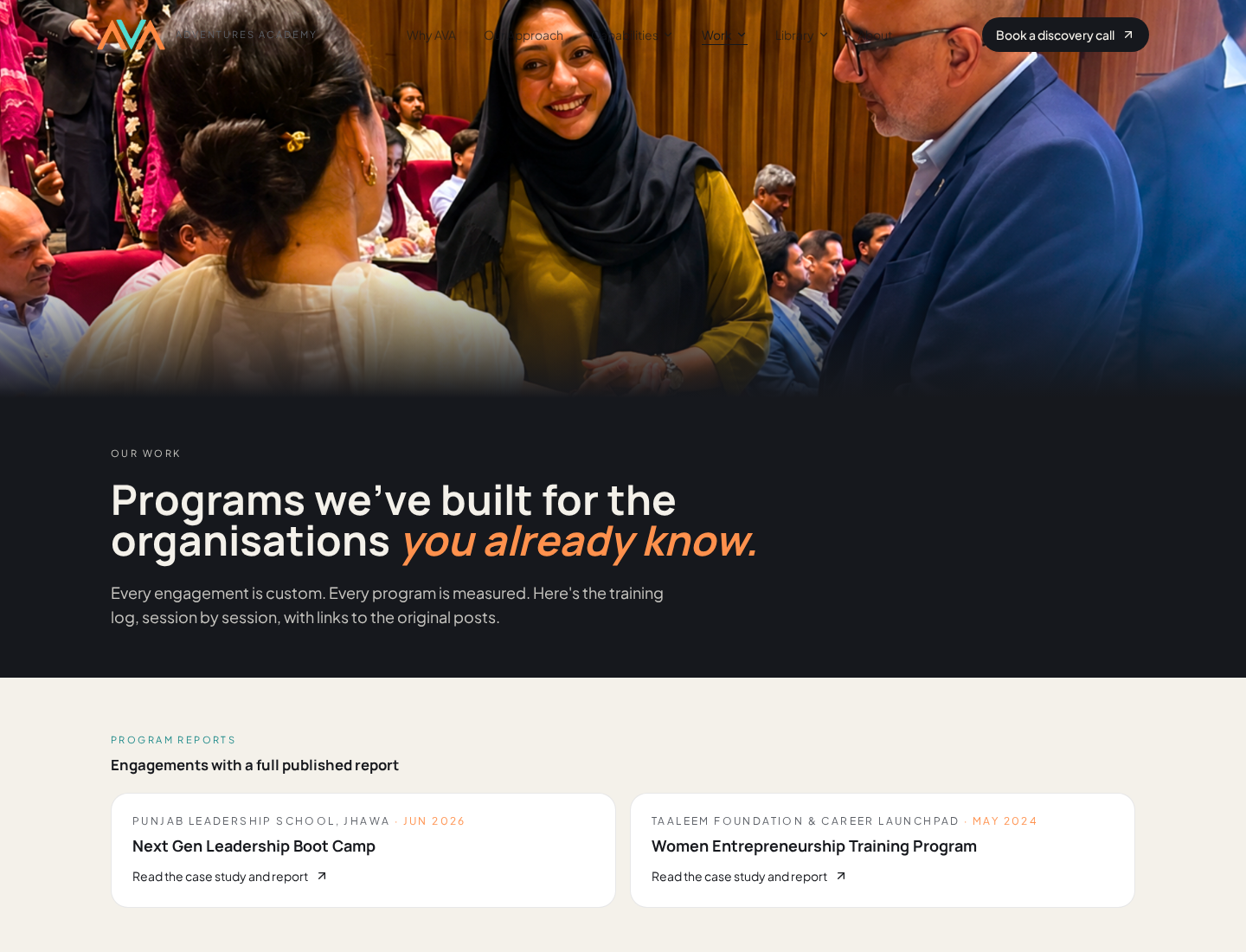 AVA work archive presenting programme reports